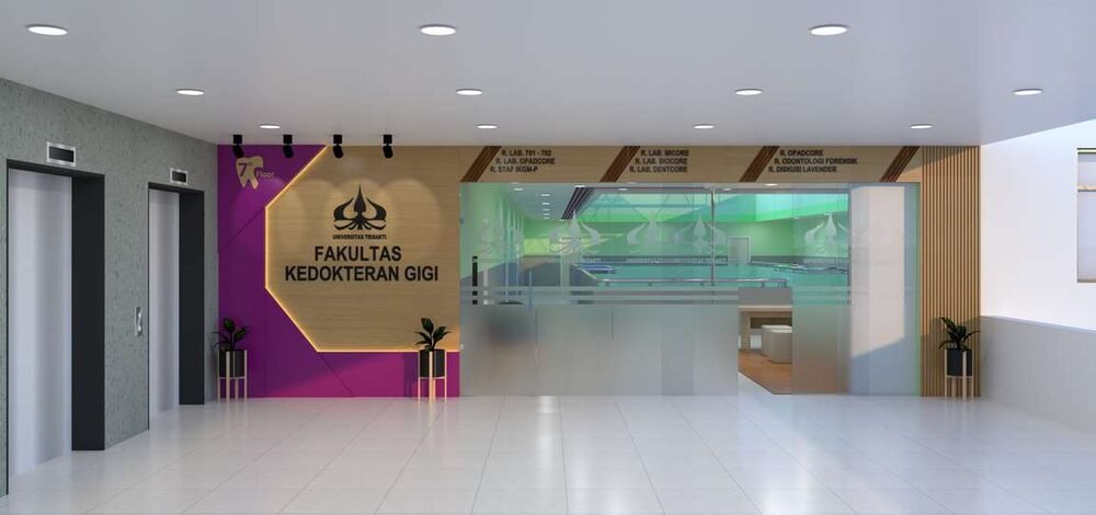 Foto proyek Backdrop Lantai 1 sampai Lantai 7 FKG Universitas Trisakti